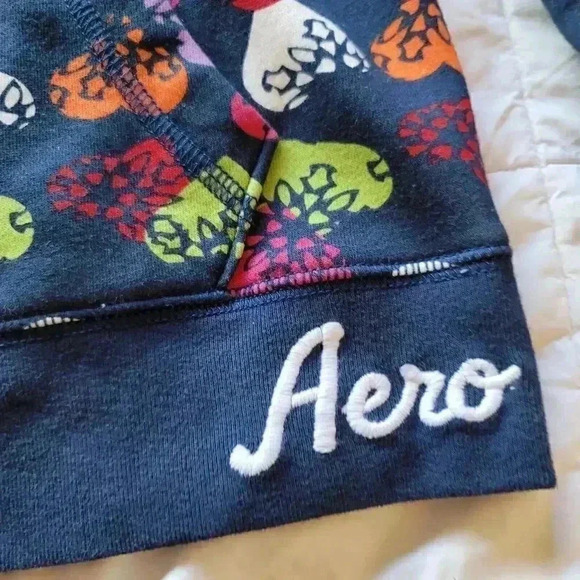 Aeropostale Blue Hearts Zip Up Sweatshirt Multicolor Women's Small (Sz 14 Kids) - Picture 6 of 9